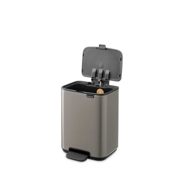 Brabantia Bo Pedaalemmer 4L, kunststof binnenemmer - Platinum