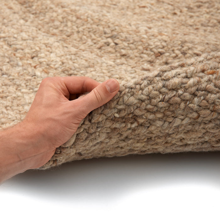 Mrcarpet Rond wollen vloerkleed labyrint grijs mix 200 rond