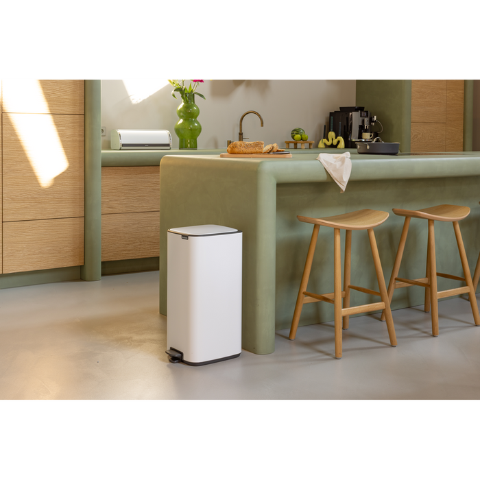 Brabantia Bo Pedaalemmer 30L, kunststof binnenemmer - White