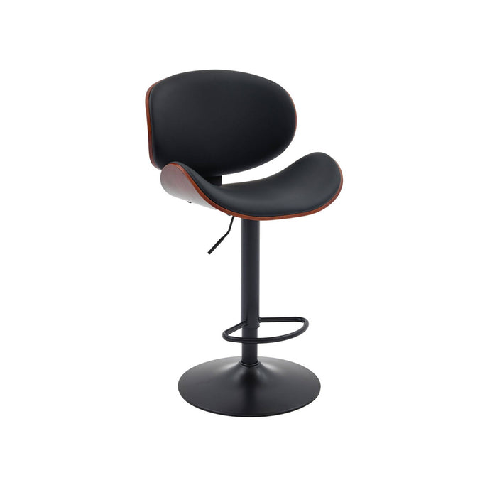 sweeek - Verstelbare barkruk, houtdecor en kunstleer (set van 2)