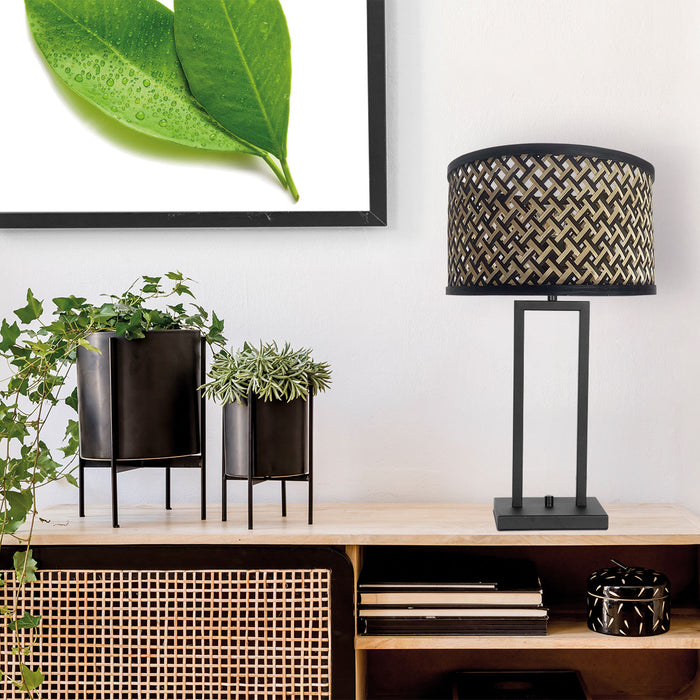 Steinhauer - tafellamp - Stang - zwart - bamboe metaal - schemerlamp