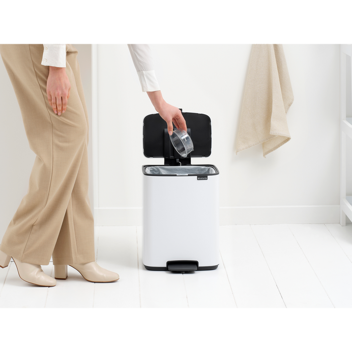 Brabantia Bo Pedaalemmer 12L, kunststof binnenemmer - White