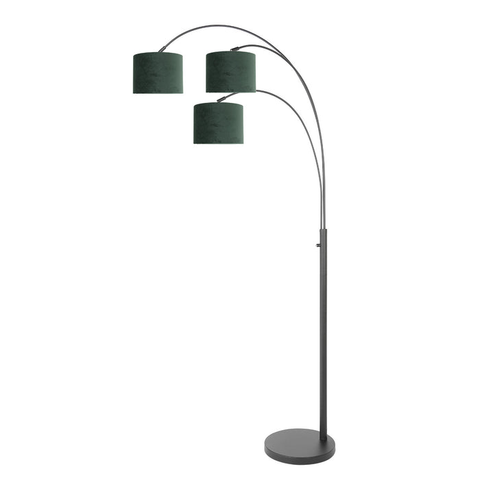 Steinhauer - vloerlamp - Sparkled Light - zwart - metaal velours stof