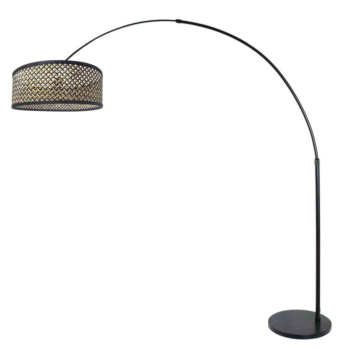 Steinhauer - vloerlamp - Sparkled Light - zwart - bamboe metaal -