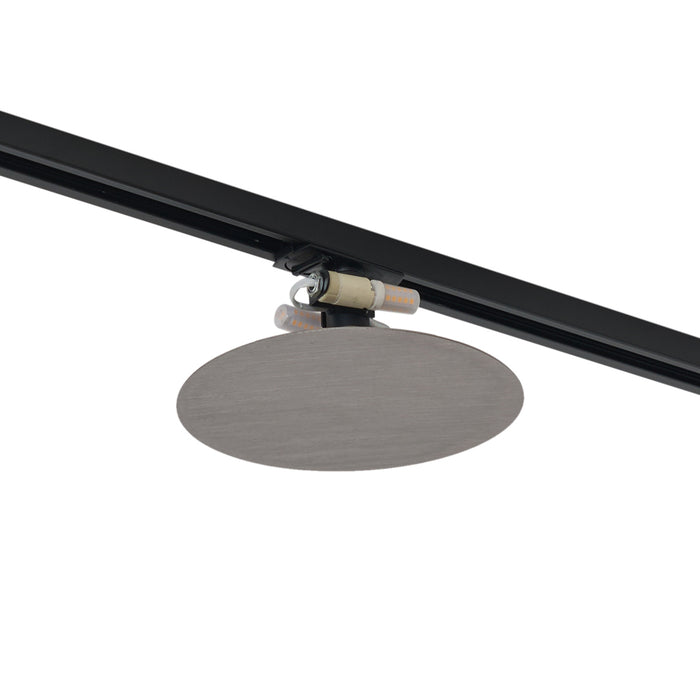 QAZQA Moderne plafondlamp gunmetal voor railsysteem 1-fase 2-lichts -