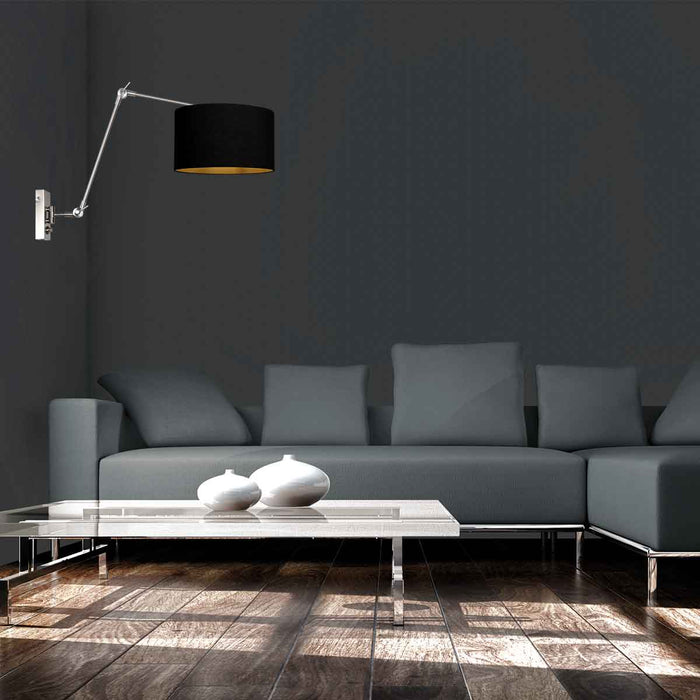 Steinhauer - wandlamp - Prestige Chic - staal - linnen metaal -