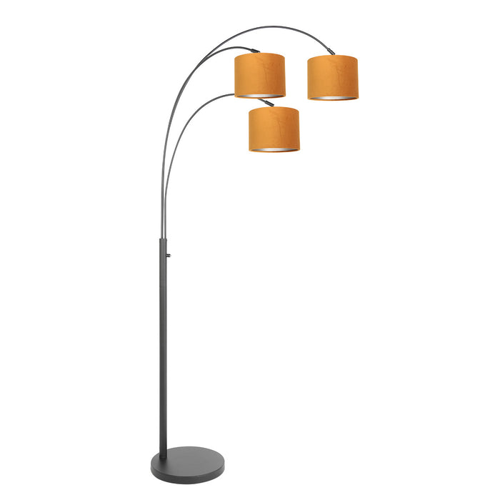 Steinhauer - vloerlamp - Sparkled Light - zwart - metaal velours stof