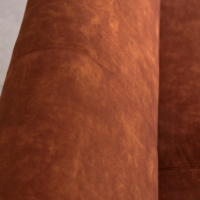 Tikamoon - Hoekbank met hoek rechts in terracottabruin fluweel 270 x …