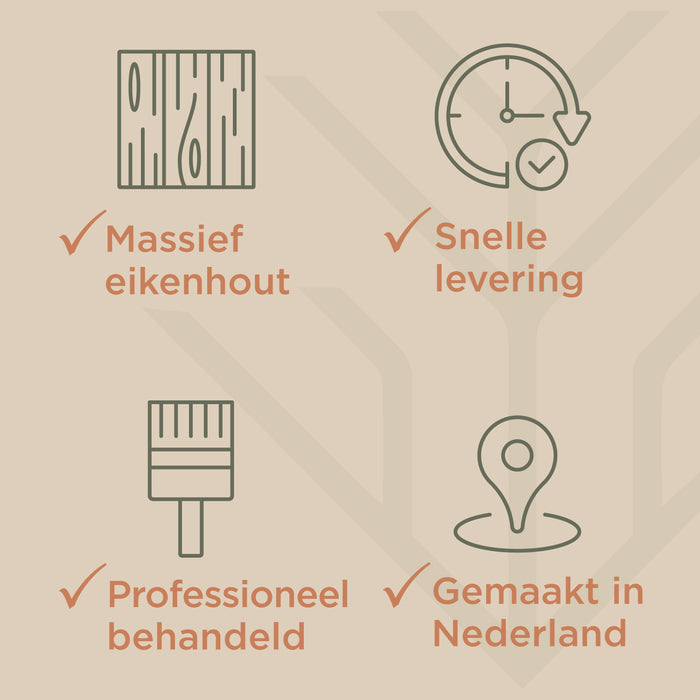 Badplank eiken naturel recht 90 x 20 cm - 25 mm