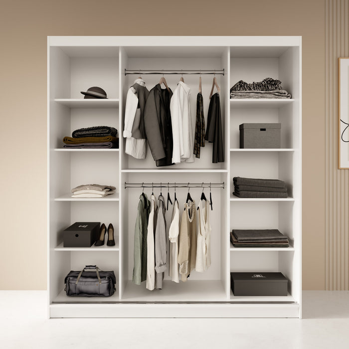 Meubella - Kledingkast Fessaro - Wit - 180 cm