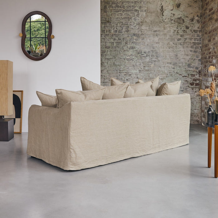 Tikamoon - Bank van natuurlijk linnen Ariane, 5 zitplaatsen