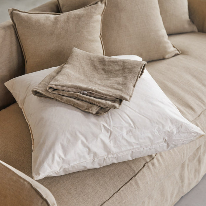 Tikamoon - Bank van natuurlijk linnen Ariane, 5 zitplaatsen