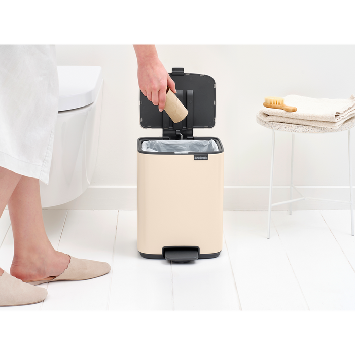 Brabantia Bo Pedaalemmer 7L, kunststof binnenemmer - Soft Beige