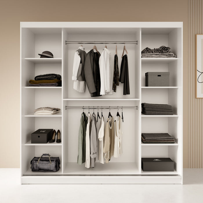 Meubella - Kledingkast Fessaro - Wit - 200 cm