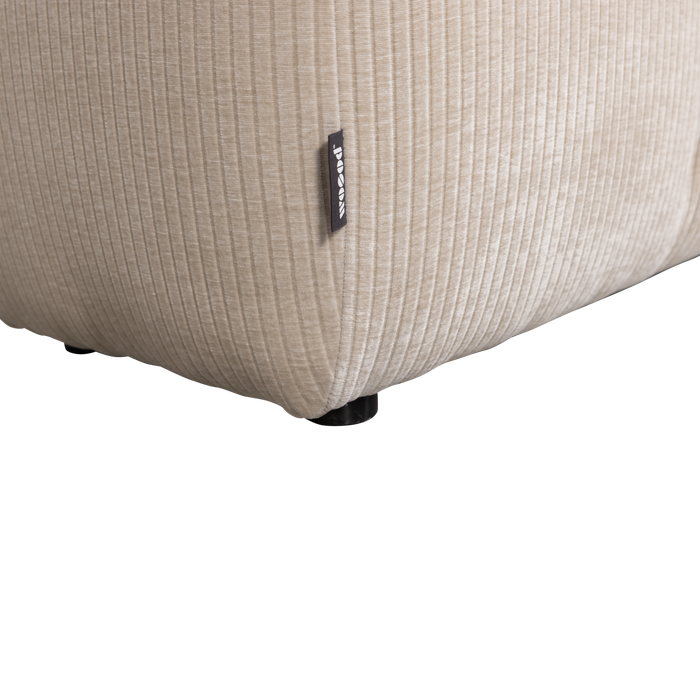 WOOOD Mojo Eetbankje 164 cm - Ribstof - Ecru - 49x164x45