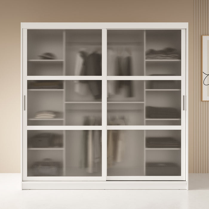 Meubella - Kledingkast Fessaro - Wit - 200 cm