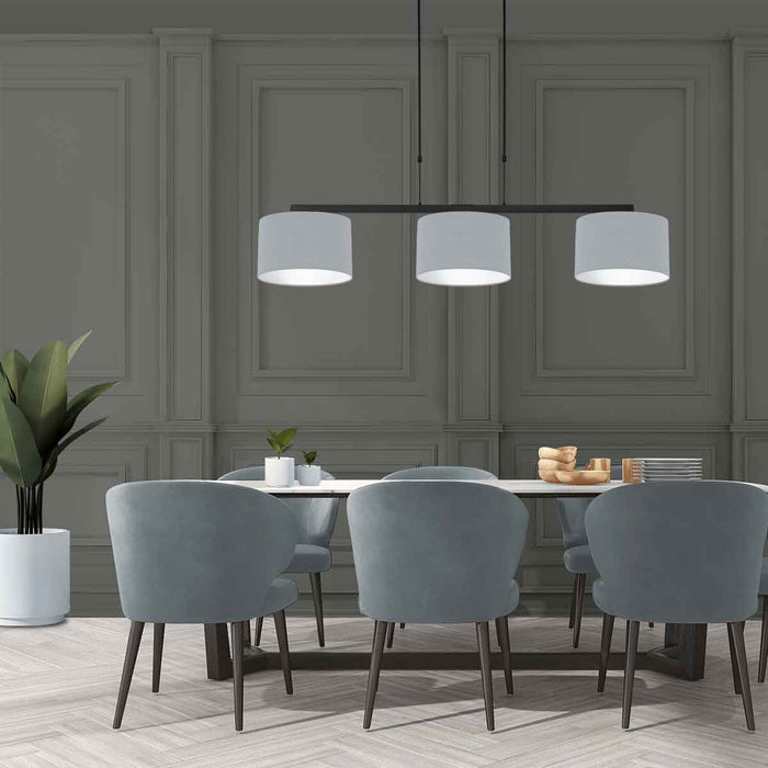 Steinhauer - hanglamp - Stang - zwart - linnen metaal - grote