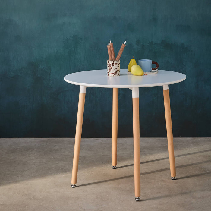 sweeek - Ronde eettafel Scandinavisch hout 2 plaatsen