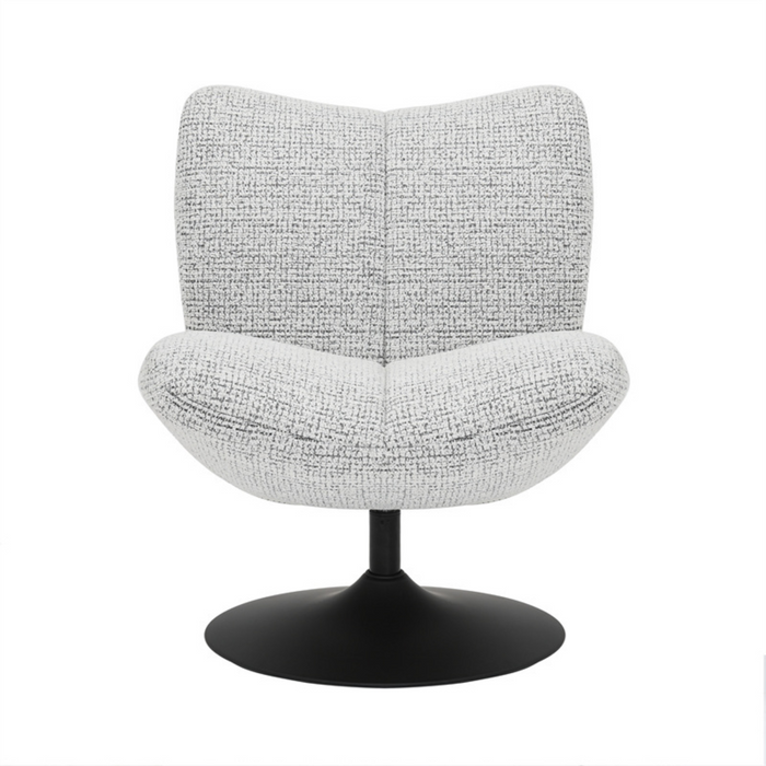 Bronx71 Draaifauteuil Moira gemêleerde stof off white| zwart