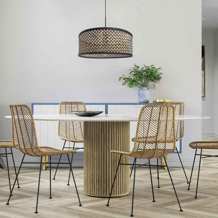 Steinhauer - hanglamp - Sparkled Light - zwart - bamboe metaal - Ø