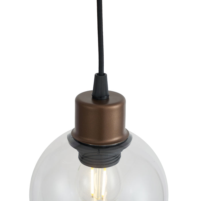 QAZQA Moderne hanglamp brons met helder glas voor railsysteem 1-fase