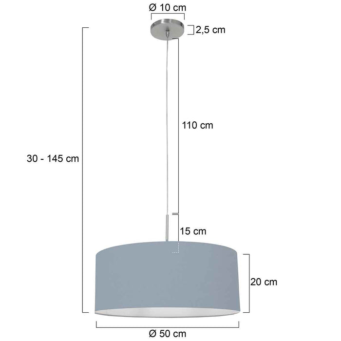 Steinhauer - hanglamp - Sparkled Light - blauw - linnen metaal - Ø