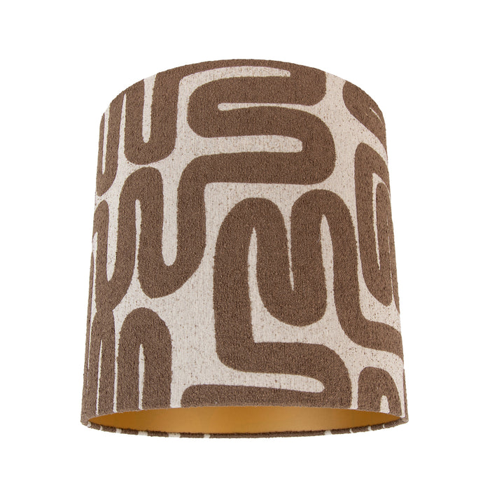 QAZQA Stoffen lampenkap bruin met beige gestreept 40|40|40