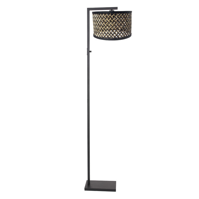 Steinhauer - vloerlamp - Stang - zwart - bamboe metaal - schemerlamp