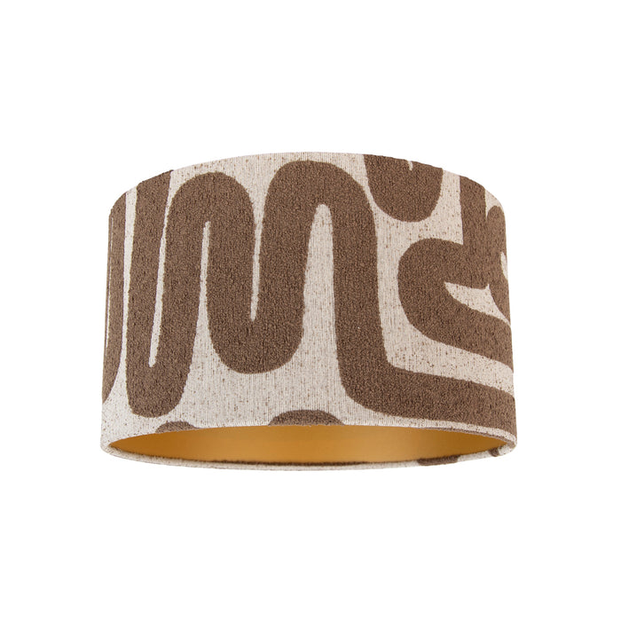 QAZQA Stoffen lampenkap bruin met beige gestreept 35|35|20