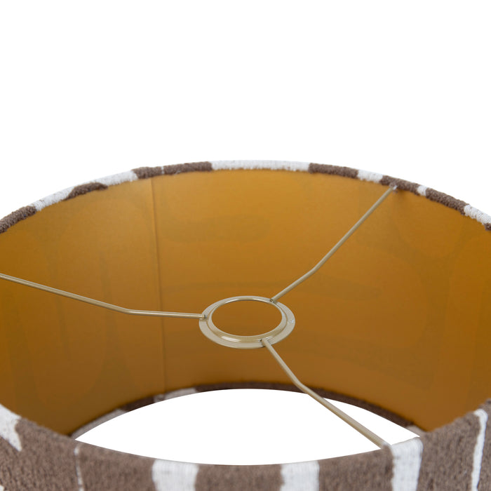 QAZQA Stoffen lampenkap bruin met beige gestreept 35|35|20