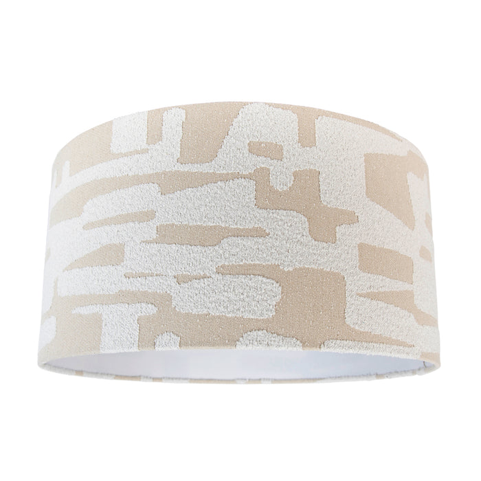 QAZQA Stoffen lampenkap wit met beige gestreept 50|50|25