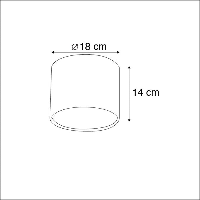 QAZQA Stoffen lampenkap oranje met gouden binnenkant 18|18|14