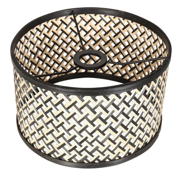 Steinhauer - Wandlamp Zwart|Naturel|Zwart Metaal|Bamboe 90x30x80cm