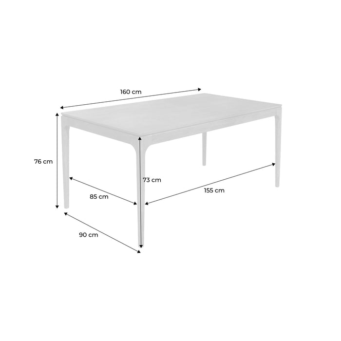 sweeek - Rechthoekige eettafel van rubberhout en essenfineer 6