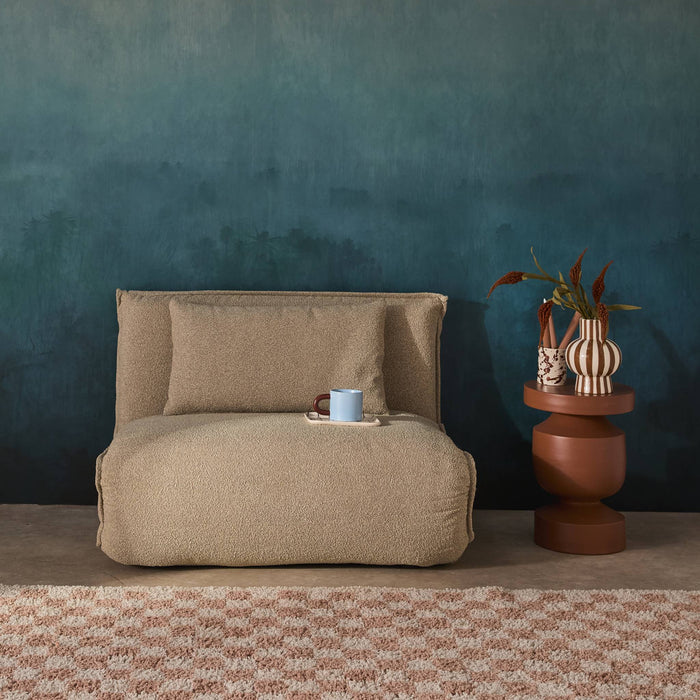 sweeek - Uitklapbare fauteuil boucléstof 1 plaats