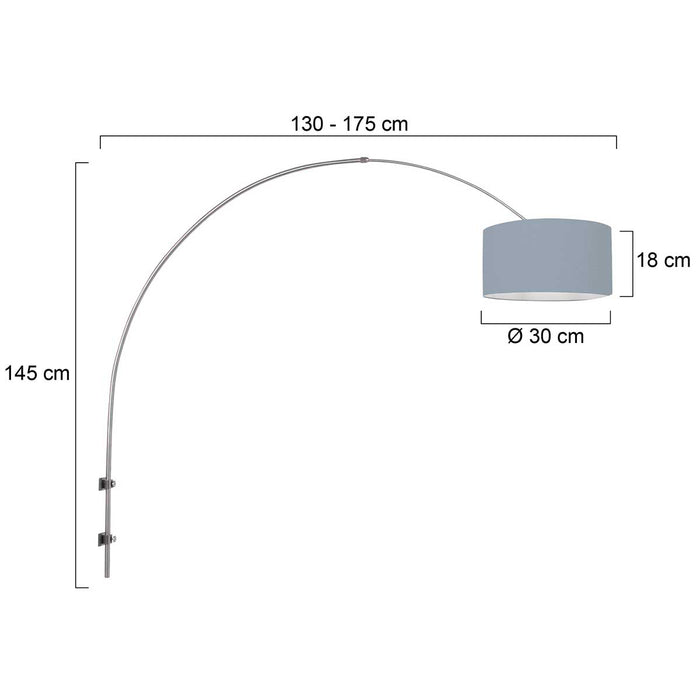 Steinhauer - wandlamp - Sparkled Light - staal - linnen metaal - E27