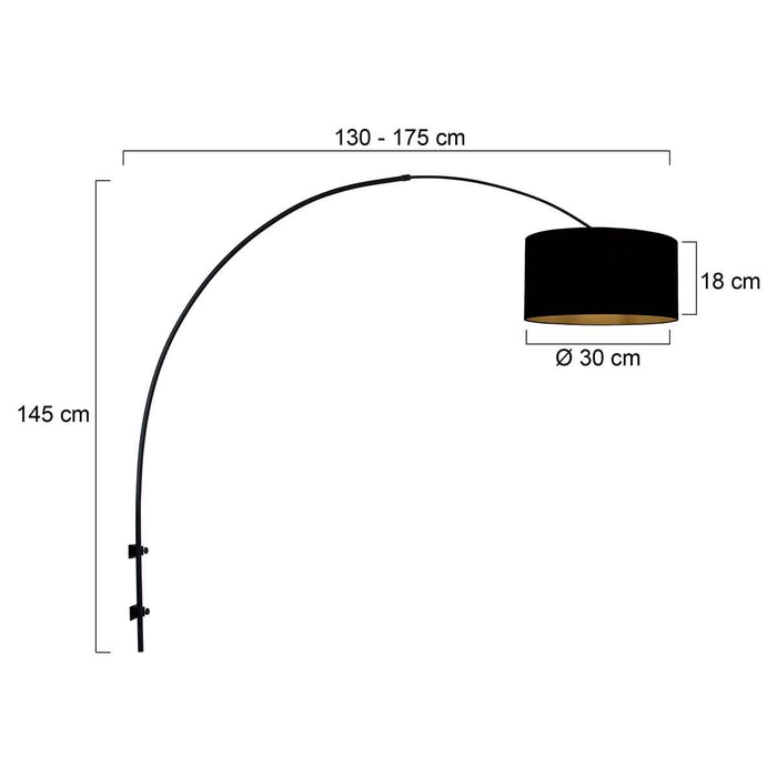 Steinhauer - wandlamp - Sparkled Light - zwart - linnen metaal - E27