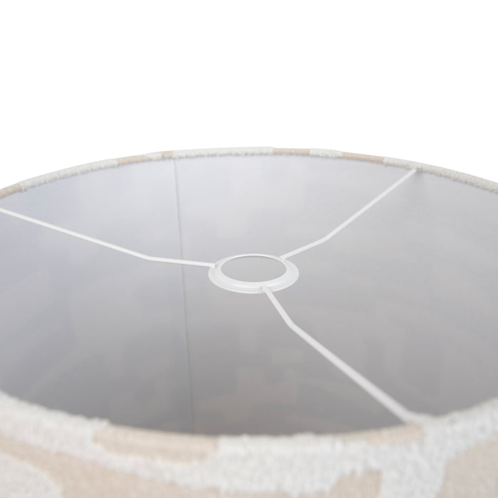 QAZQA Stoffen lampenkap wit met beige gestreept 40|40|40