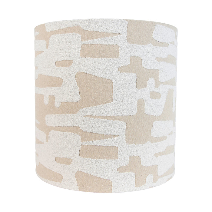 QAZQA Stoffen lampenkap wit met beige gestreept 40|40|40