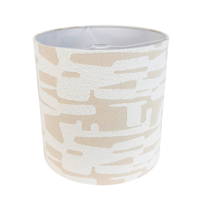 QAZQA Stoffen lampenkap wit met beige gestreept 40|40|40