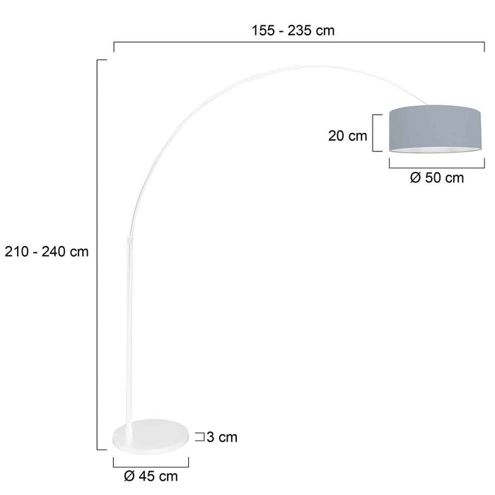 Steinhauer - vloerlamp - Sparkled Light - wit - linnen metaal -