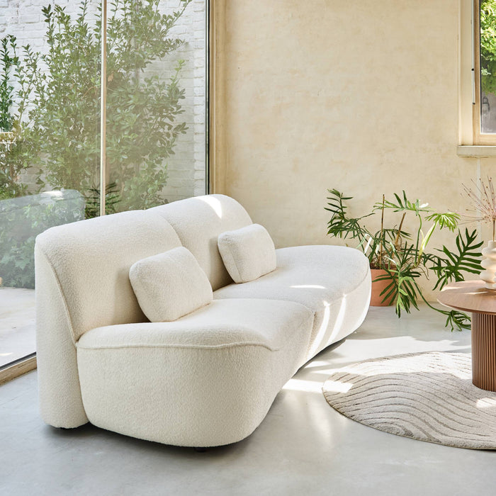 sweeek - Bank 3 zitplaatsen bouclé stof