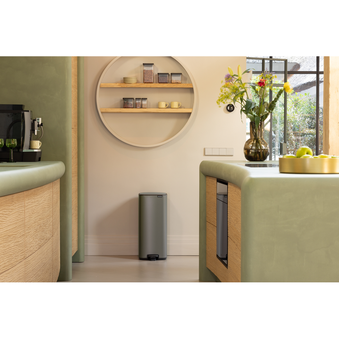 Brabantia Bo Pedaalemmer 30L, kunststof binnenemmer - Platinum