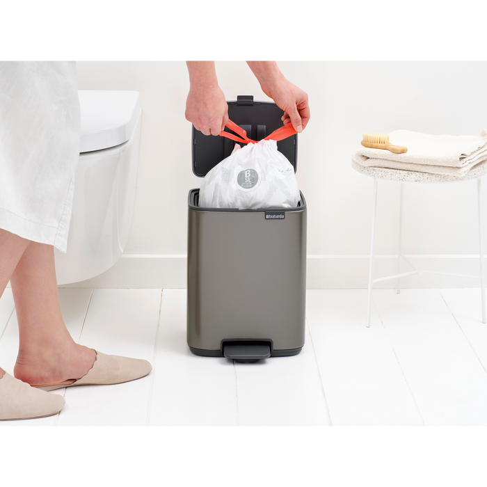 Brabantia Bo Pedaalemmer 7L, kunststof binnenemmer - Platinum