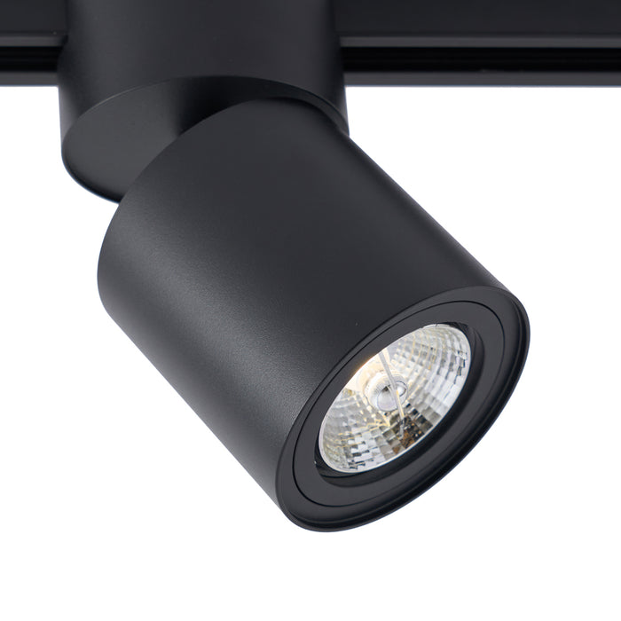 QAZQA Moderne spot zwart voor railsysteem 1-fase GU10 70mm - Iconic