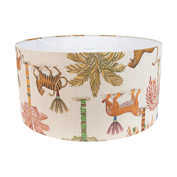 QAZQA Stoffen lampenkap multicolor met dierenprint 50|50|25