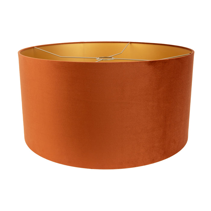 QAZQA Stoffen lampenkap oranje met gouden binnenkant 50|50|25