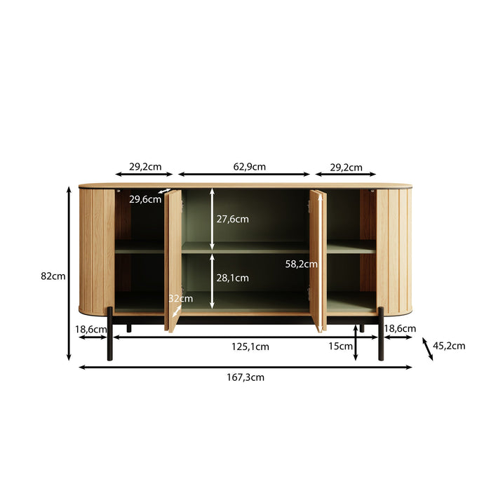 Meubella - Dressoir Royale - Eiken - 168 cm