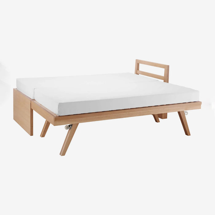 by fonQ Doodle Uitschuifbaar Eenpersoonsbed - 90 x 190 cm - Eiken