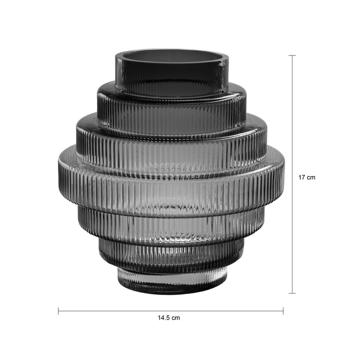 QUVIO Vaas – Glas – Grijs – Maat S